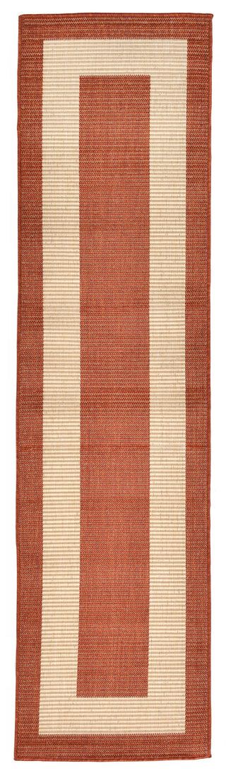 Trans Ocean Terrace Border Rust Area Rug Main