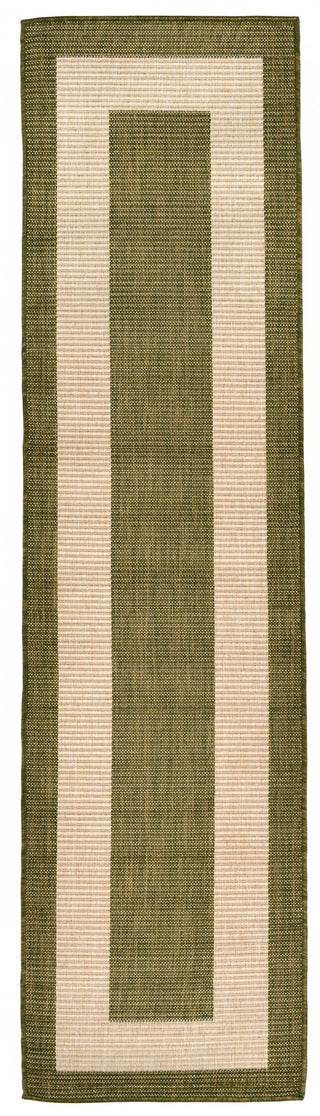 Trans Ocean Terrace Border Green Area Rug Main