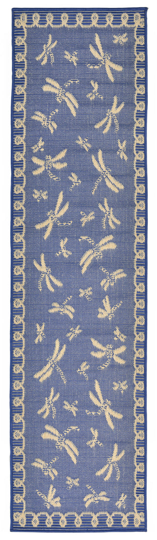 Trans Ocean Terrace Dragonfly Blue Area Rug by Liora Manne 1'11'' X 7'6'' Runner