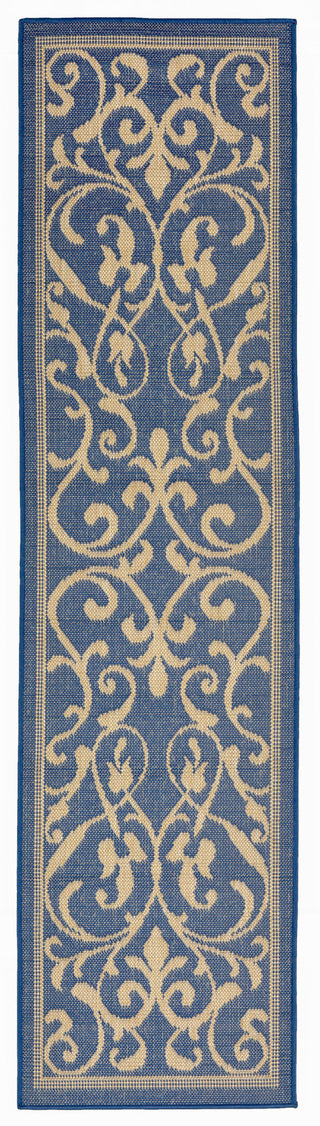 Trans Ocean Terrace Scroll Vine Blue Area Rug Main