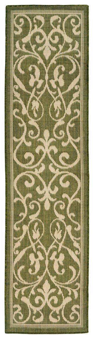 Trans Ocean Terrace Scroll Vine Green Area Rug Main