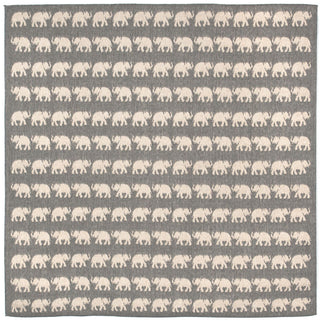 Trans Ocean Terrace Elephants Silver Area Rug Main