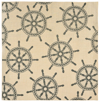 Trans Ocean Terrace Shipwheel Natural Area Rug 7' 10'' Square