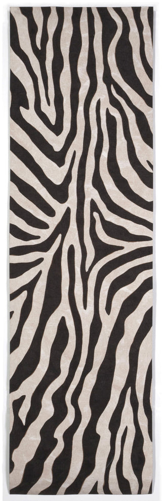 Trans Ocean Visions I Zebra Black Area Rug 2'3'' X 8'0'' Runner