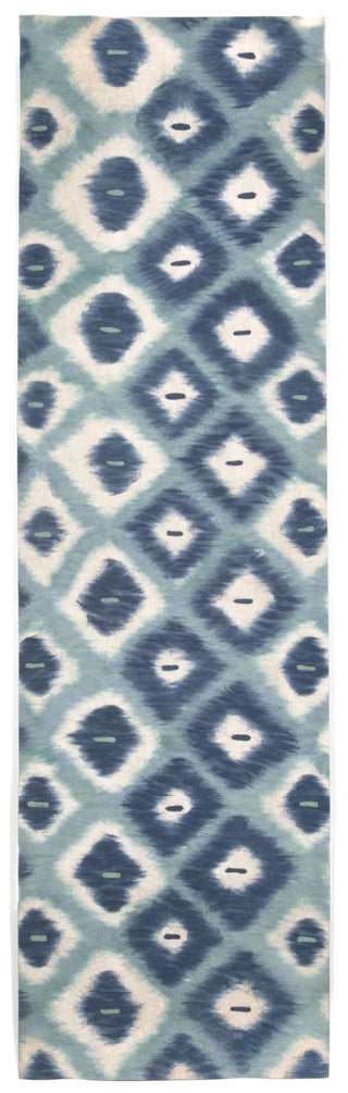 Trans Ocean Visions II Ikat Diamonds Black Area Rug Main