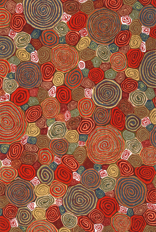 Trans Ocean Visions III Giant Swirls Red Area Rug Main