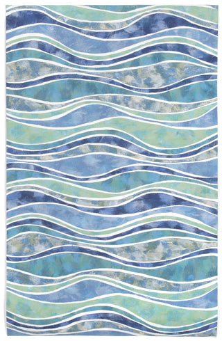 Trans Ocean Visions III Wave Blue Area Rug main image