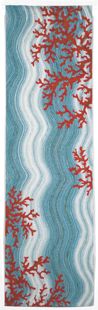 Trans Ocean Visions IV Coral Reef Blue Area Rug by Liora Manne 2'3'' X 8'0'' Runner