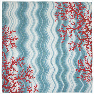 Trans Ocean Visions IV Coral Reef Blue Area Rug by Liora Manne 8' Square