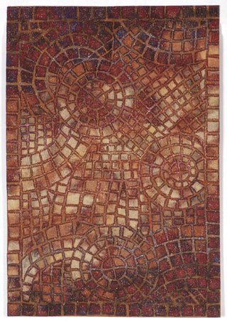 Trans Ocean Visions V Arch Tile Red Area Rug main image