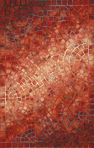 Trans Ocean Visions V Arch Tile Red Area Rug 3' 6'' X 5' 6''