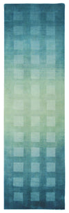 Trans Ocean Vienna Ombre Boxes Blue Area Rug 2'3'' X 8'0'' Runner