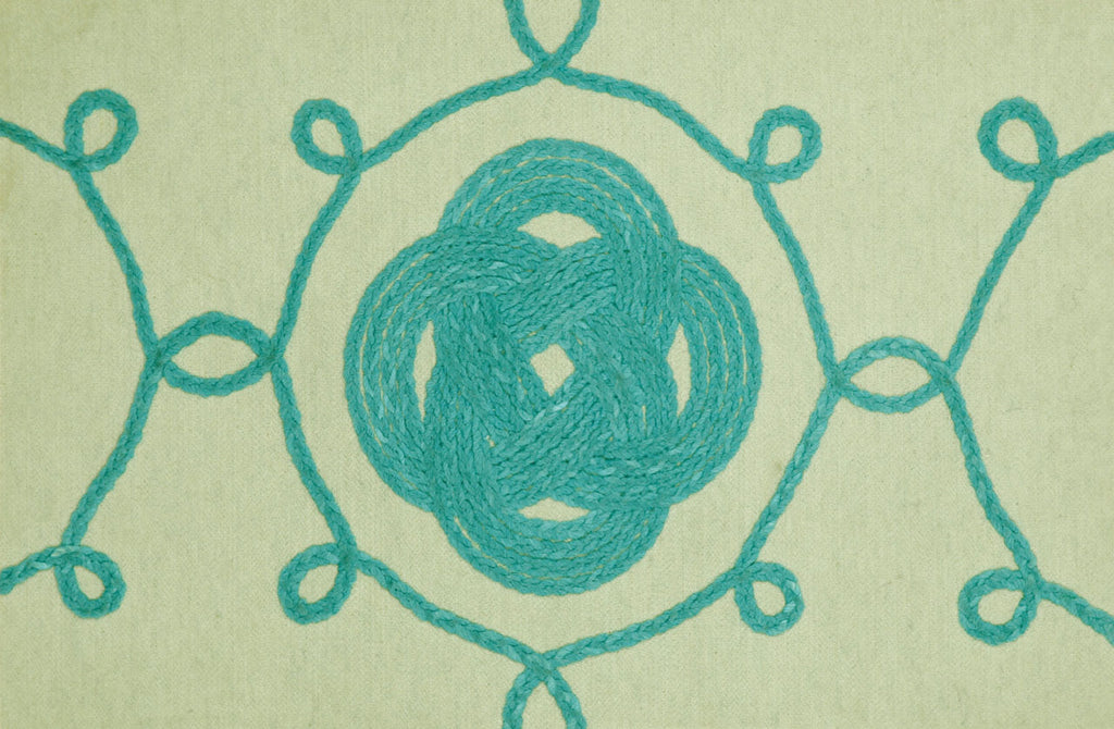 Trans Ocean Visions III Ornamental Knot Blue Area Rug by Liora Manne main image