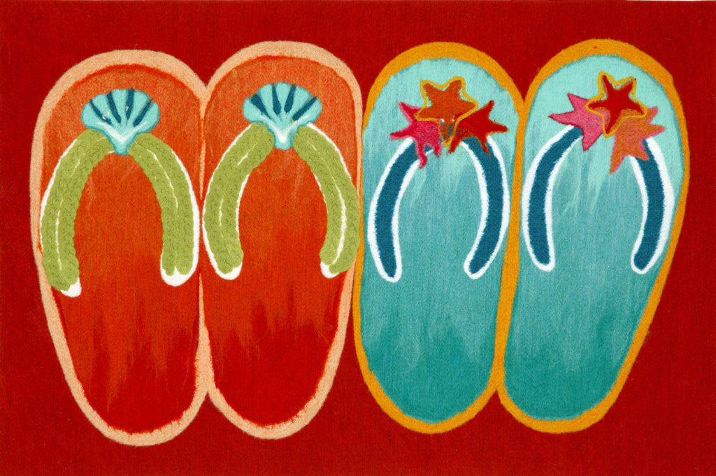 Trans Ocean Visions IV Flip Flop Ombre Red Area Rug 1' 8'' X 2' 6''