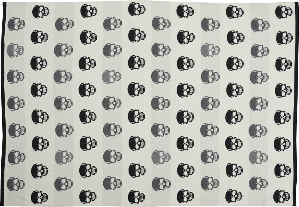 Nourison Trendy Hip New-age Reversible Skull Black/White Throw by Mina Victory main image