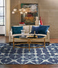 Karastan Expressions Triangle Accordion Indigo Area Rug by Scott Living Lifestyle Image