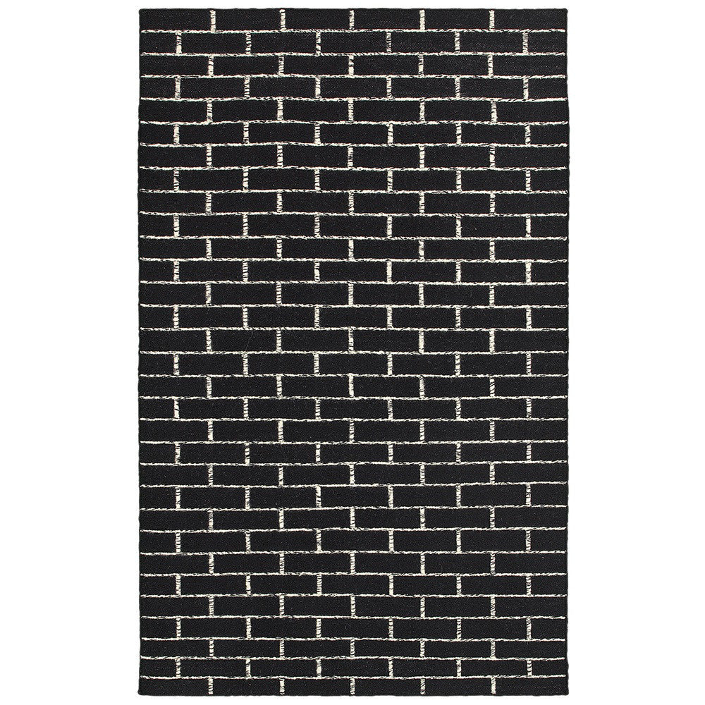 LR Resources Tribeca 04312 Black/White Hand Woven Area Rug 5' X 8'