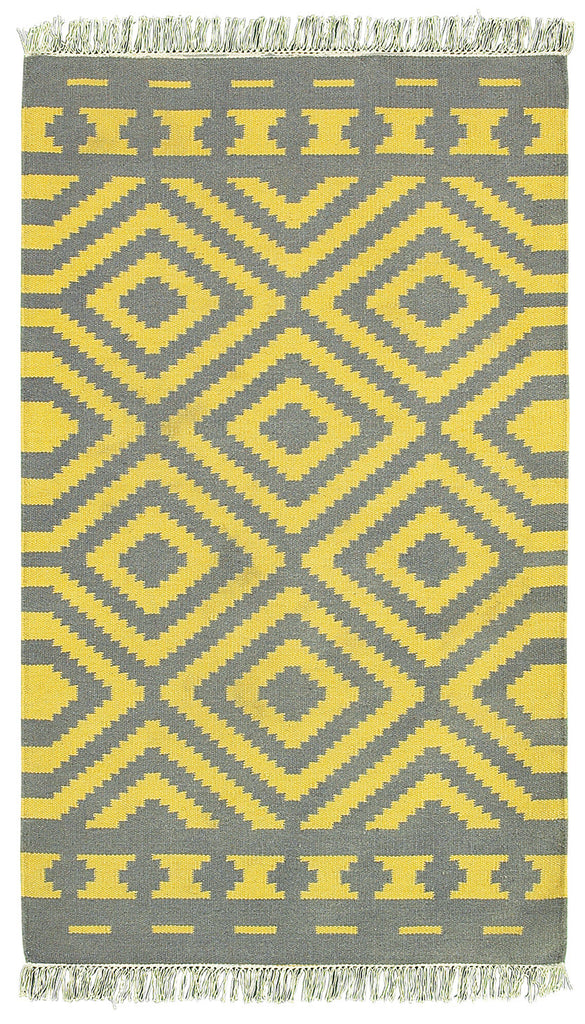 LR Resources Tribeca 04323 Gray/Mustard Hand Woven Area Rug 5' X 8'