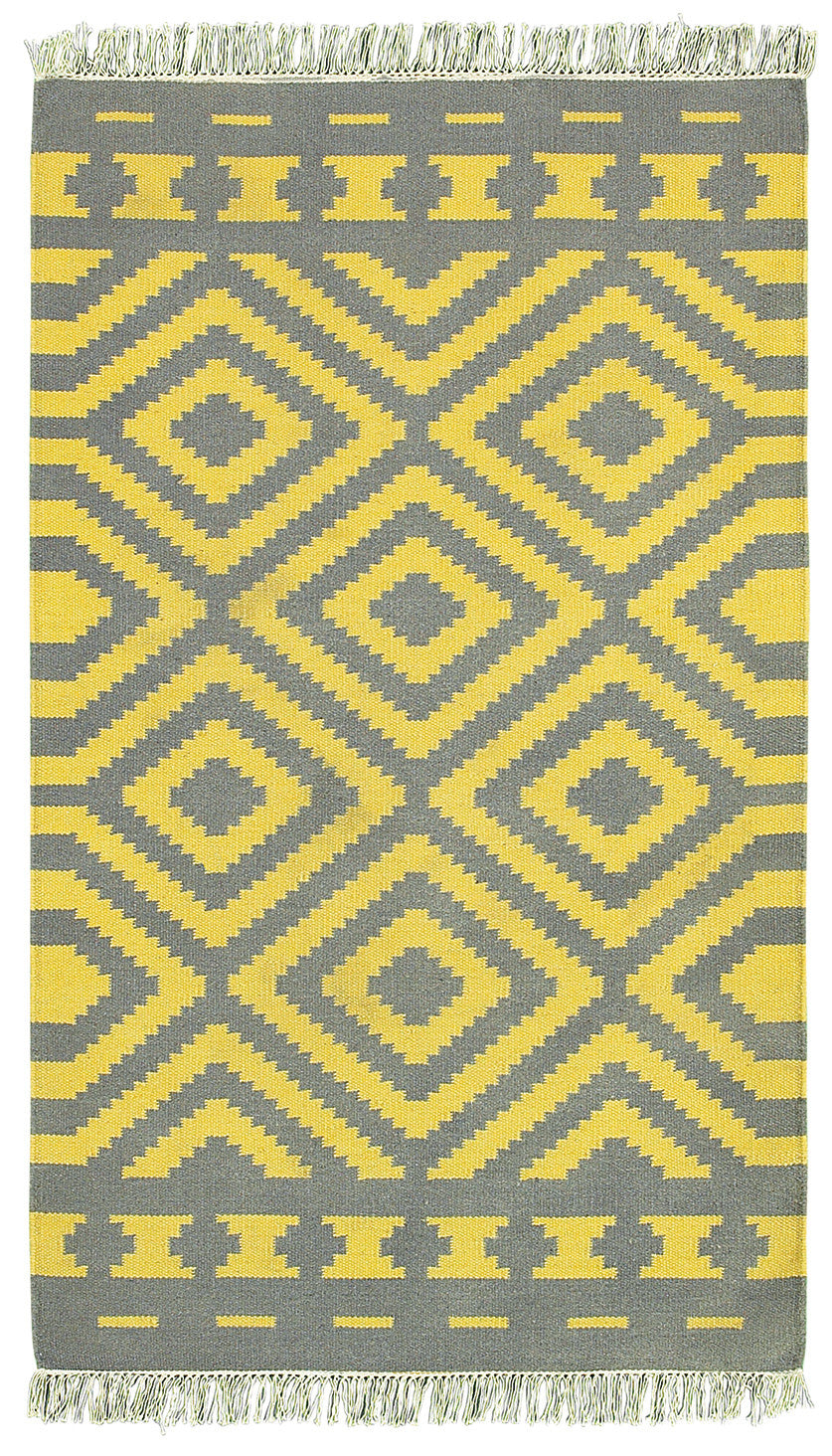 LR Resources Tribeca 04323 Gray/Mustard Hand Woven Area Rug 5' X 8'