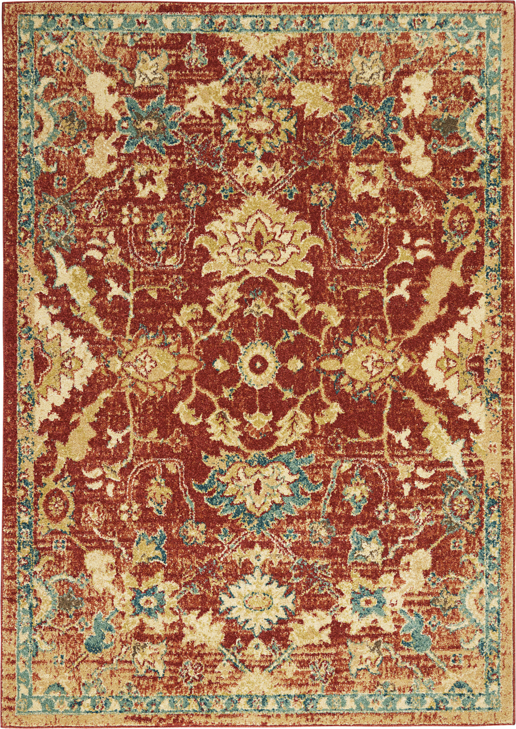 Red Rustic Rug Traditional Vintage TRV02 Red Area Rug by Nourison – Incredible Rugs ...