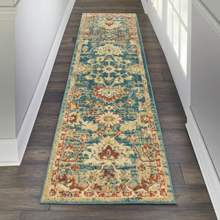 Traditional Vintage TRV02 Teal/Blue Area Rug by Nourison