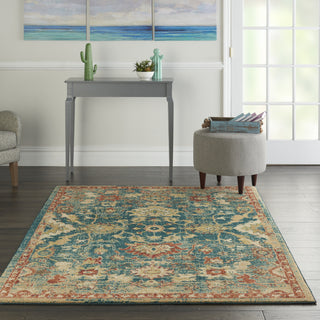 Traditional Vintage TRV02 Teal/Blue Area Rug by Nourison