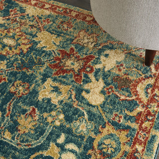 Traditional Vintage TRV02 Teal/Blue Area Rug by Nourison