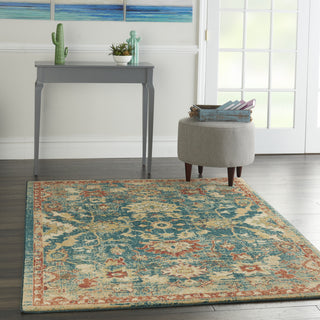 Traditional Vintage TRV02 Teal/Blue Area Rug by Nourison