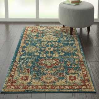 Traditional Vintage TRV02 Teal/Blue Area Rug by Nourison