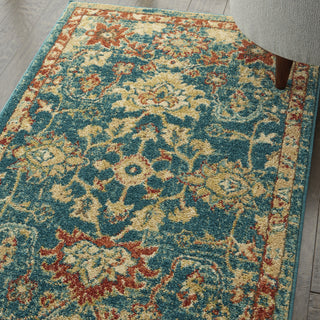 Traditional Vintage TRV02 Teal/Blue Area Rug by Nourison