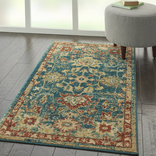 Traditional Vintage TRV02 Teal/Blue Area Rug by Nourison