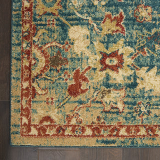 Traditional Vintage TRV02 Teal/Blue Area Rug by Nourison