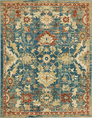 Traditional Vintage TRV02 Teal/Blue Area Rug by Nourison