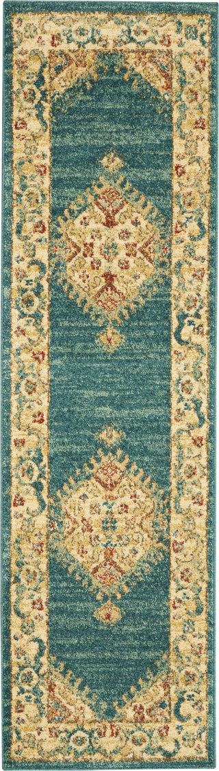 Traditional Vintage TRV03 Teal/Blue Area Rug by Nourison