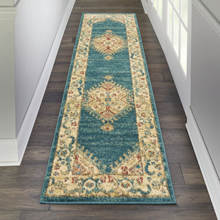 Traditional Vintage TRV03 Teal/Blue Area Rug by Nourison