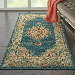 Traditional Vintage TRV03 Teal/Blue Area Rug by Nourison