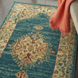 Traditional Vintage TRV03 Teal/Blue Area Rug by Nourison