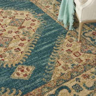 Traditional Vintage TRV03 Teal/Blue Area Rug by Nourison