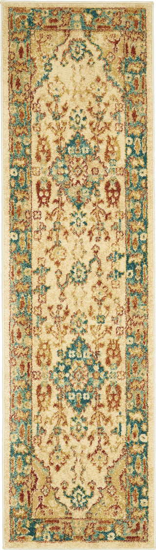 Traditional Vintage TRV04 Ivory/Teal Area Rug by Nourison