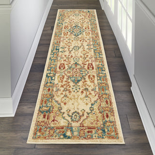 Traditional Vintage TRV04 Ivory/Teal Area Rug by Nourison