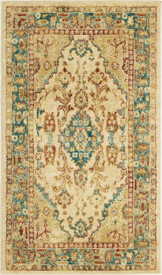 Traditional Vintage TRV04 Ivory/Teal Area Rug by Nourison