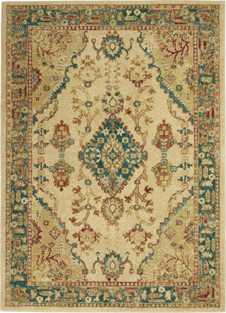 Traditional Vintage TRV04 Ivory/Teal Area Rug by Nourison