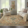 Traditional Vintage TRV04 Ivory/Teal Area Rug by Nourison