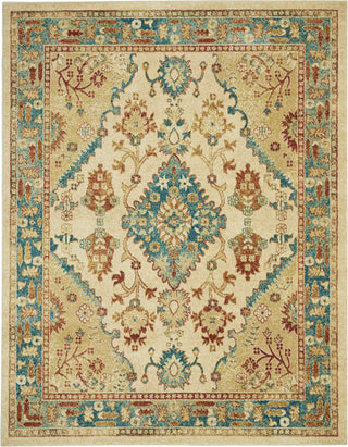 Traditional Vintage TRV04 Ivory/Teal Area Rug by Nourison