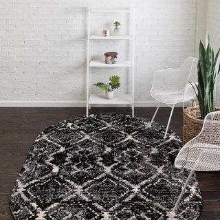 Unique Loom Tucson T-TUSN1 Black Area Rug Oval Lifestyle Image