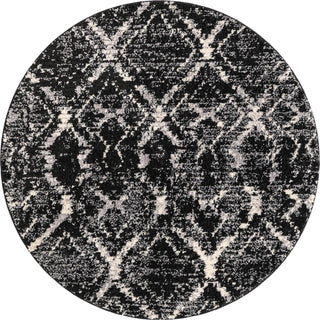 Unique Loom Tucson T-TUSN1 Black Area Rug Round Top-down Image