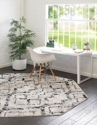 Unique Loom Tucson T-TUSN1 Ivory Area Rug Octagon Lifestyle Image Feature