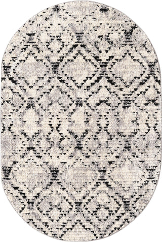 Unique Loom Tucson T-TUSN1 Ivory Area Rug Oval Top-down Image