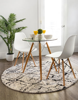 Unique Loom Tucson T-TUSN1 Ivory Area Rug Round Lifestyle Image