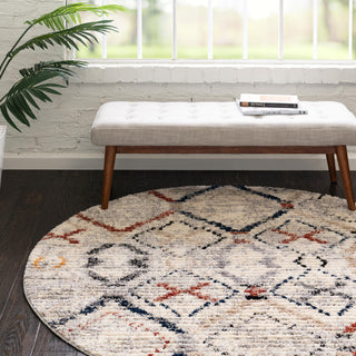 Unique Loom Tucson T-TUSN1 Multi Area Rug Round Lifestyle Image